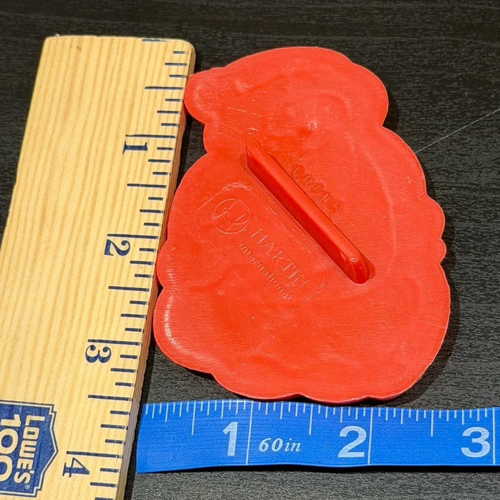 5pc Cookie Cutters Vtg CHRISTMAS Holiday Red Plastic Santa Angel Tree Star Bell‎